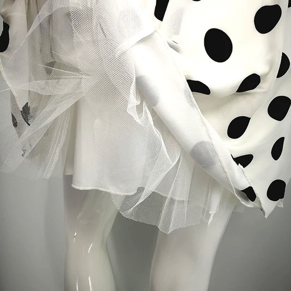B. Smart Junior’s 3 Black & White Polka Dot Pattern Formal Strapless Mini Dress - Picture 5 of 8